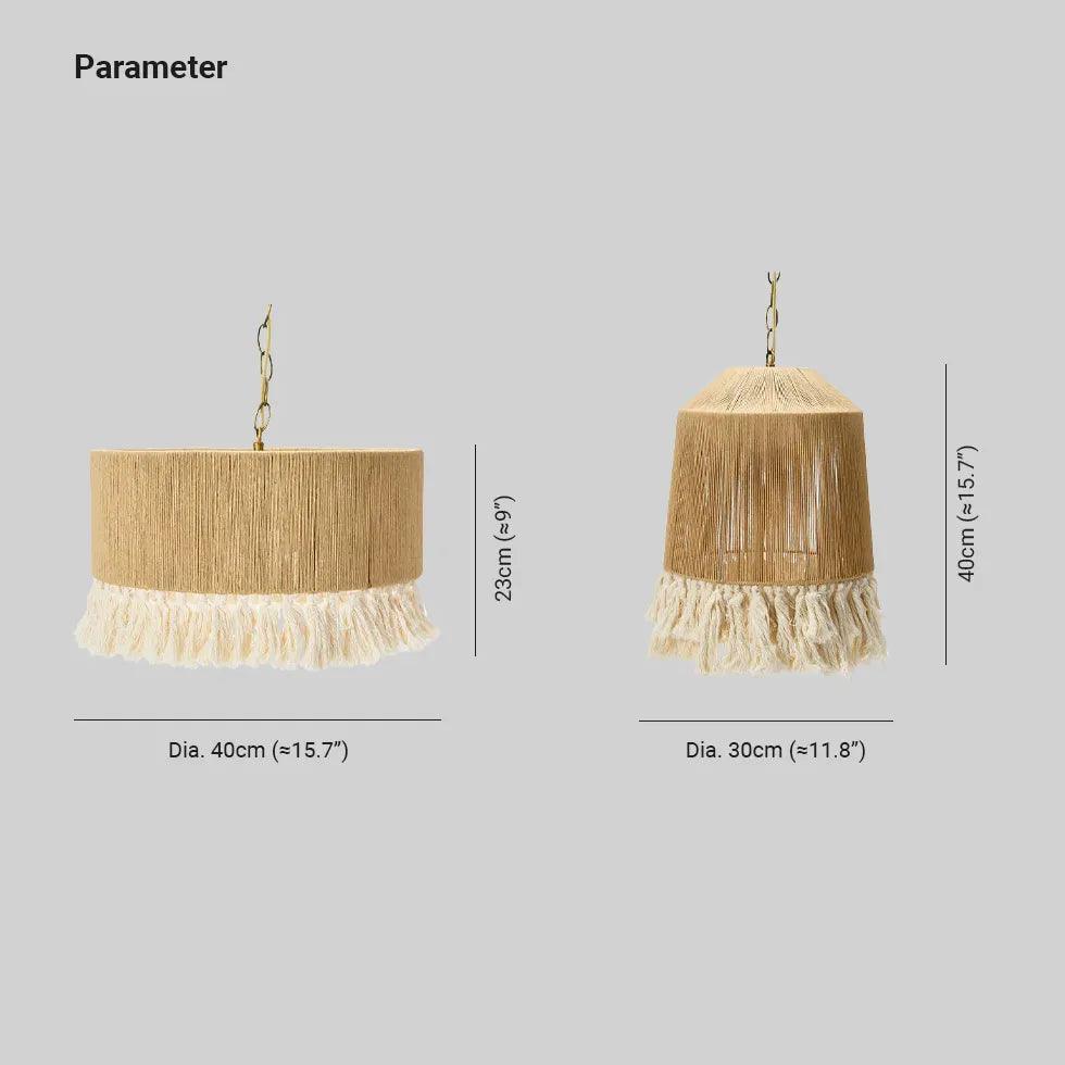 Fabric Barrel Living Room Vintage Pendant Light - Clowas