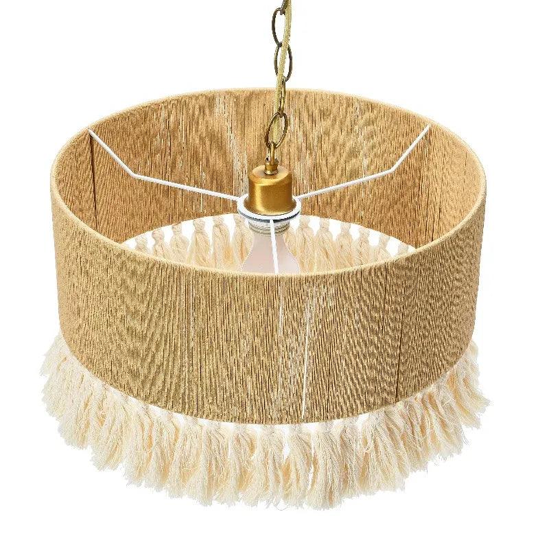 Fabric Barrel Living Room Vintage Pendant Light - Clowas