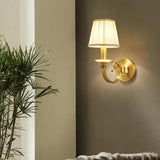 Fabric Double Arm Vintage Gold Wall Lights - Clowas