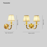 Fabric Double Arm Vintage Gold Wall Lights - Clowas