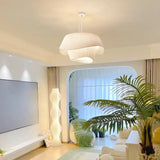 Cream Fabric Light Pendants Living Room Design