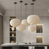 Fabric Lantern Style Vintage White Pendant Light - Clowas