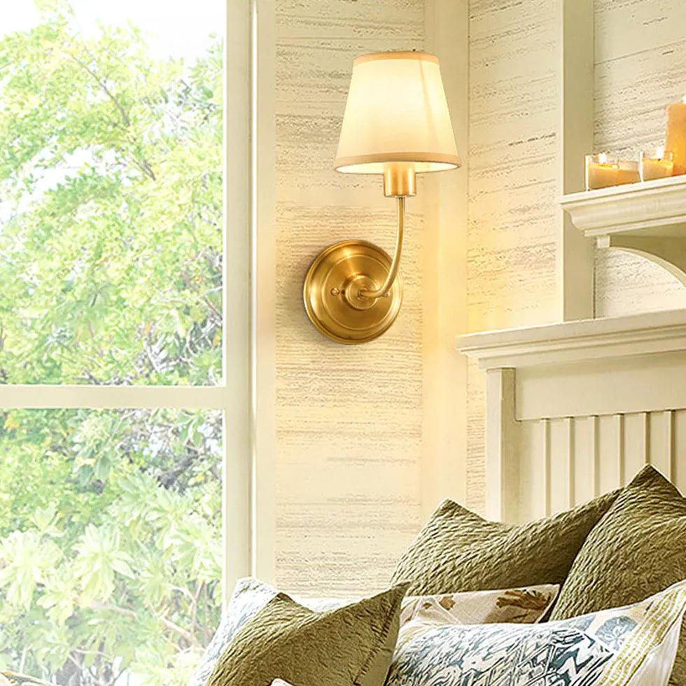 fabric wall lights indoor gold - Clowas