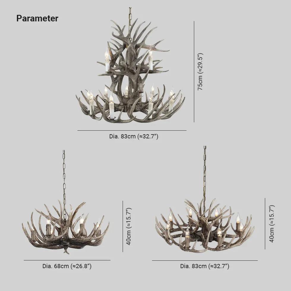 Faux Antler Wooden Candle Holder Vintage Chandelier - Clowas