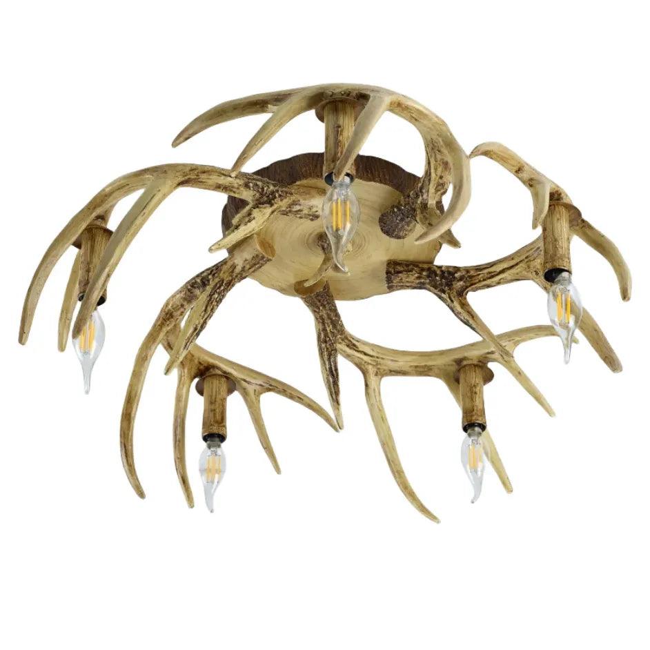 Faux Antler Wooden Multi-Light Vintage Chandelier - Clowas