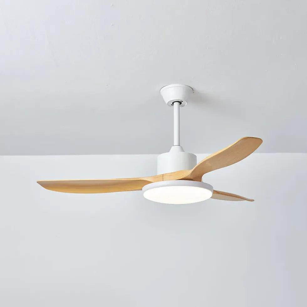 Faux Wood Modern Living Room Fan Light - Clowas