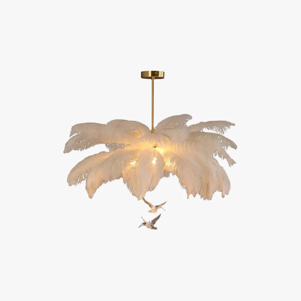 Feather Decor Design Modern White Pendant Light - Clowas