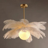 Feather Decor Design Modern White Pendant Light - Clowas