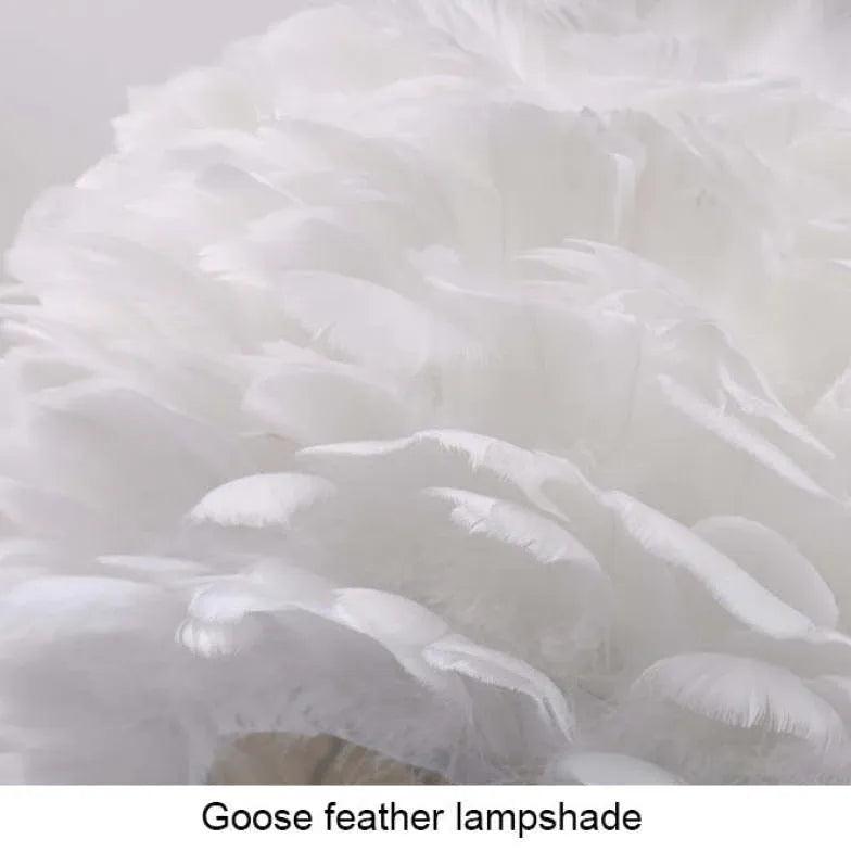 Feather Decorated Art Tripod Table Lamp - Clowas