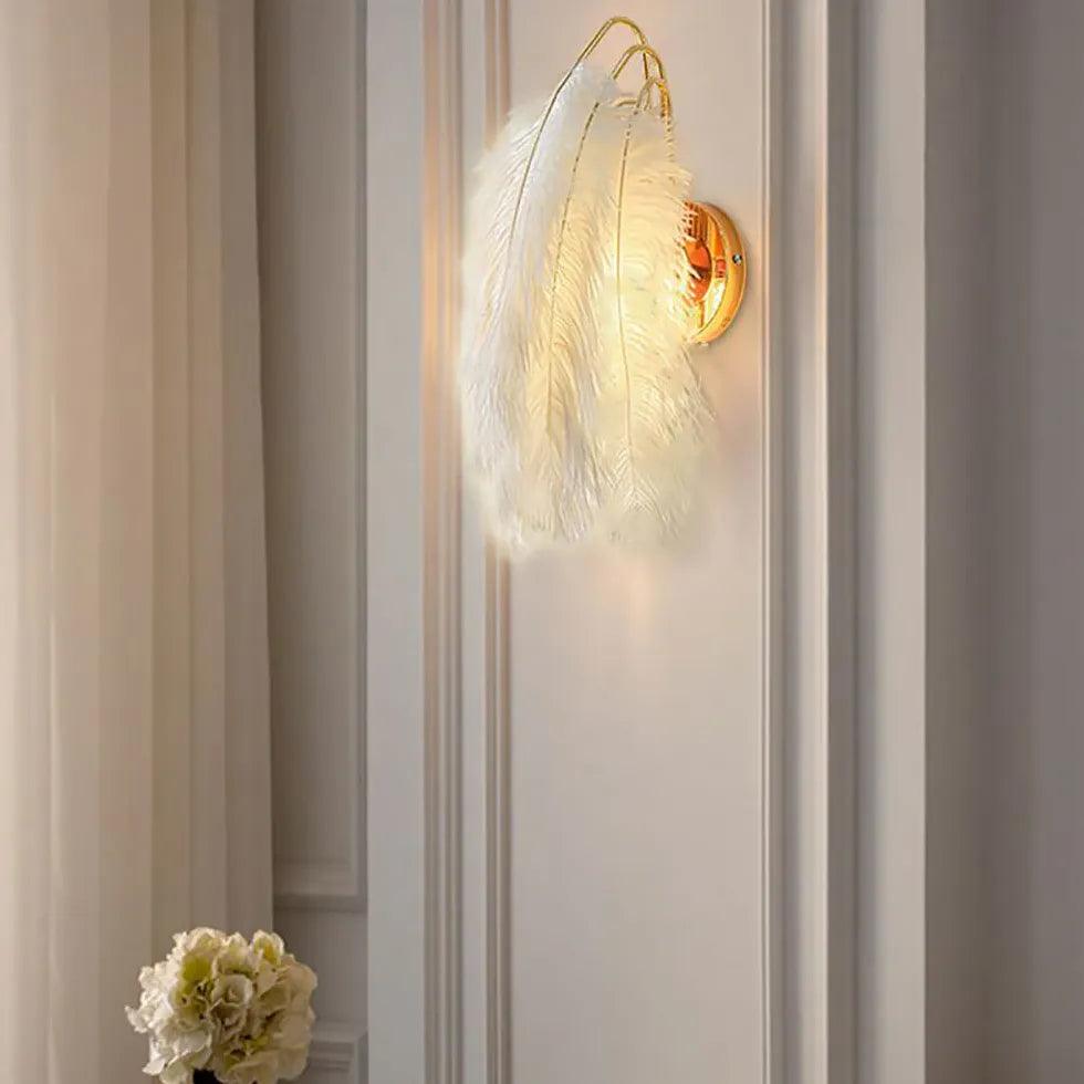 Feather Wall Light White Indoor - Clowas