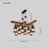 Fence Kerosene Lamp Industrial Wooden Chandelier - Clowas