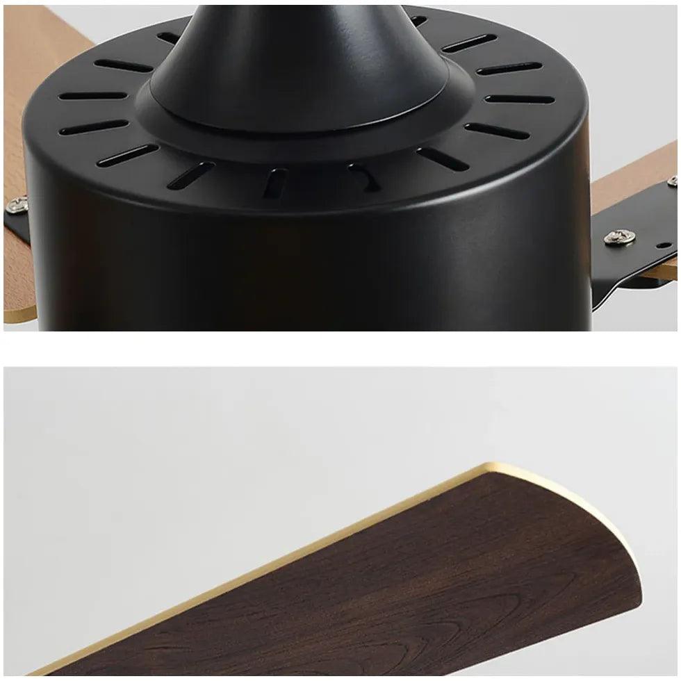 Five Leaf Wooden Vintage Restaurant Ceiling Fan Light - Clowas