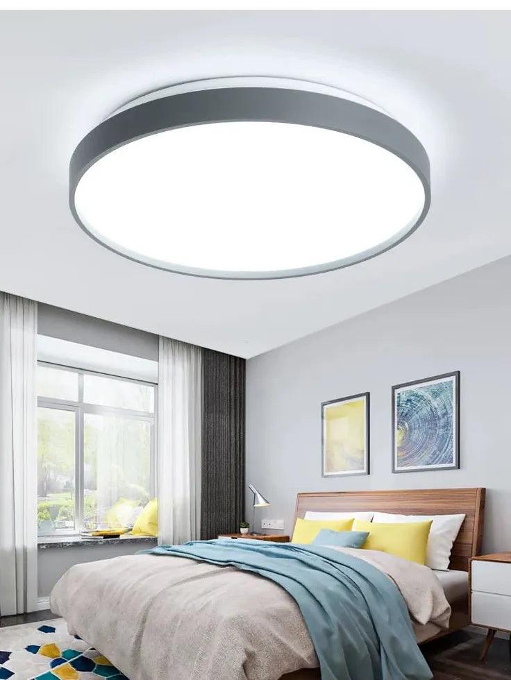 Flat Circular Shape Bedroom Flush Ceiling Lights - Clowas