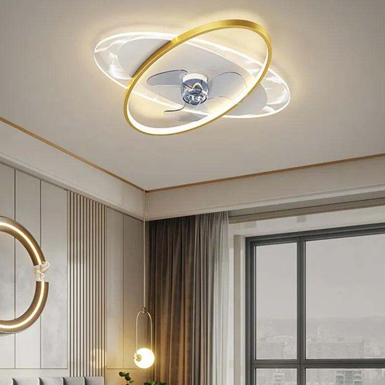 Flat Oval Modern Bedroom Fan Light - Clowas