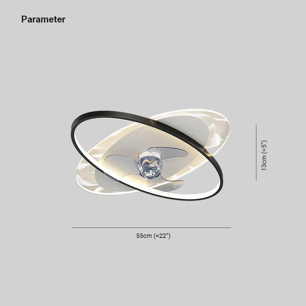 Flat Oval Modern Bedroom Fan Light - Clowas