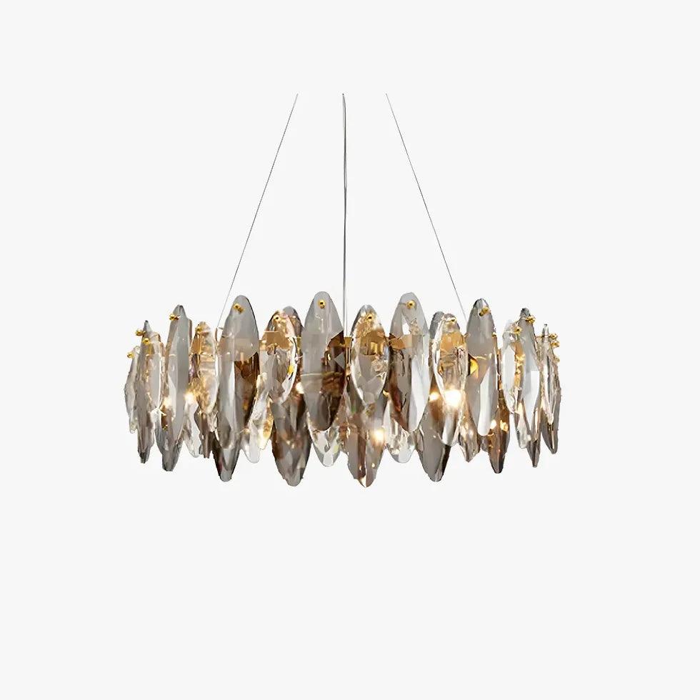Flat Round Bedroom Crystal Chandelier - Clowas