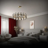 Flat Round Bedroom Crystal Chandelier - Clowas