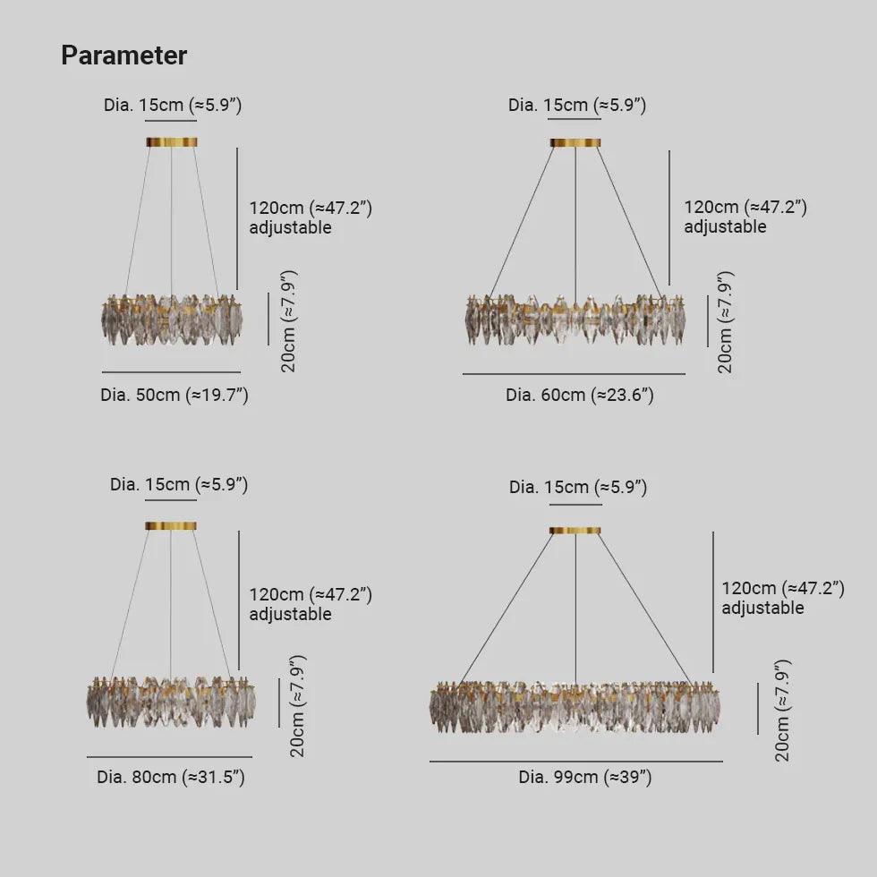 Flat Round Bedroom Crystal Chandelier - Clowas