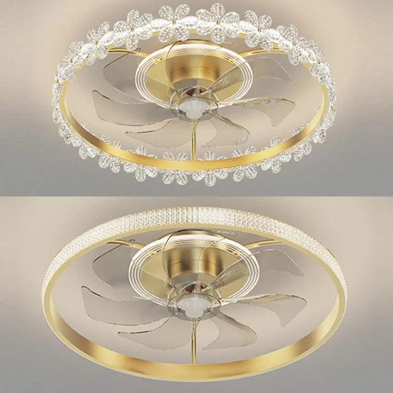 Floral Decor Bedroom Ceiling Fan Light - Clowas