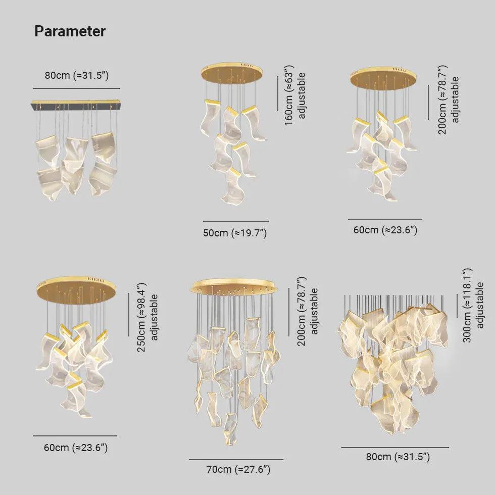 Flow Irregular Gold for Dining Room Chandelier - Clowas