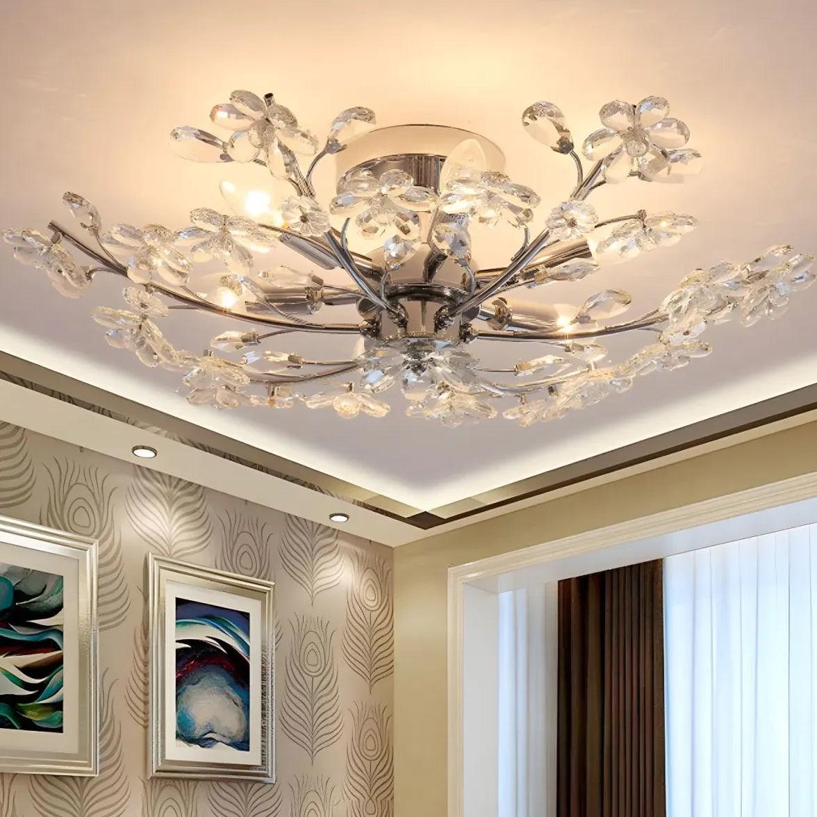 Flower Glass Modern Flush Ceiling Lights - Clowas