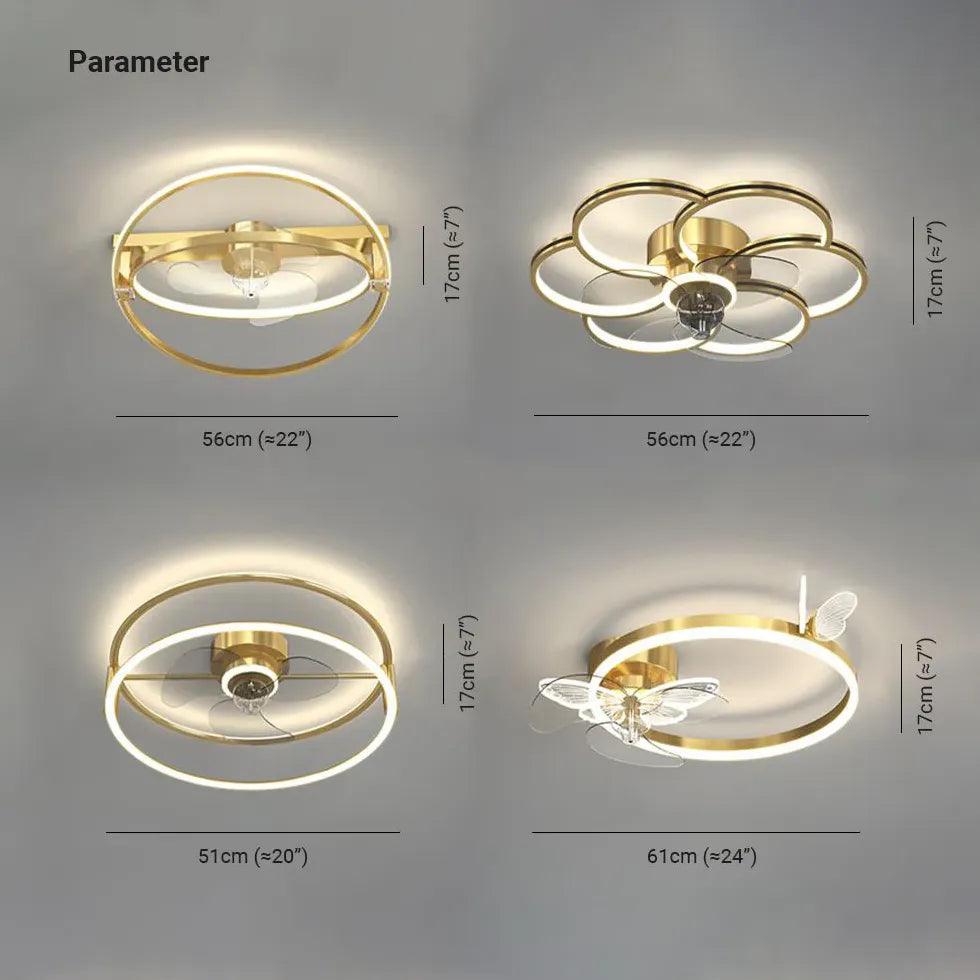 Flower-shaped Design LED Modern Ceiling Fan Light - Clowas