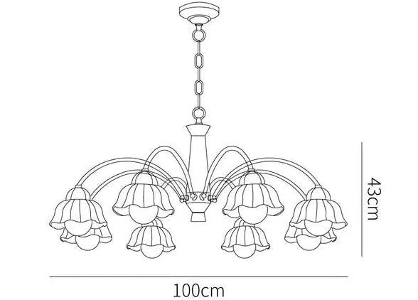 Flower-Shaped White Shade Vintage Wooden Chandelier - Clowas