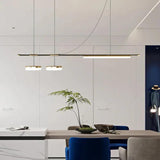 Linear Black Gold LED Dining Room Pendant Light - Clowas