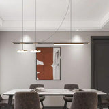 Linear Black Gold LED Dining Room Pendant Light - Clowas