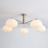Frosted Glass Shade Modern White Chandelier - Clowas