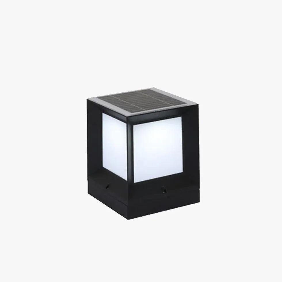 Frosted Glass Square Solar Outdoor Pillar Lights - Clowas