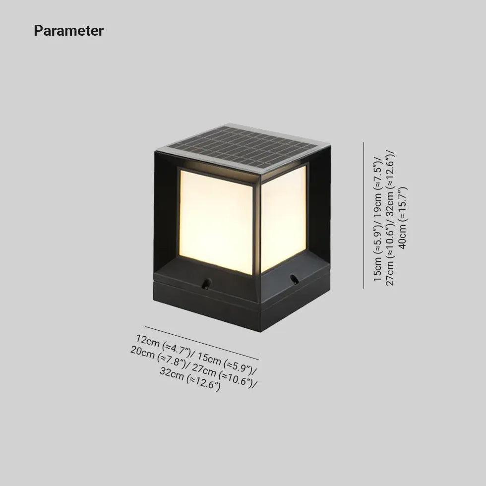 Frosted Glass Square Solar Outdoor Pillar Lights - Clowas