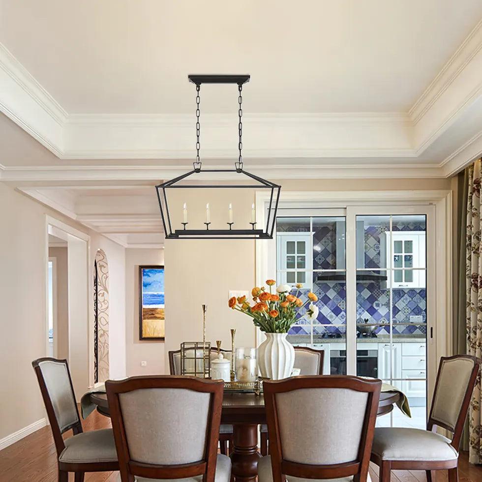 American Vintage Iron Candle Chandelier for Bar