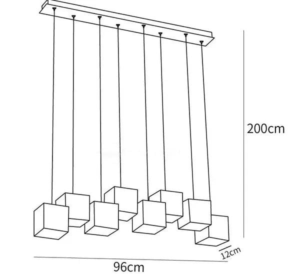 Geometric Cube Modern LED Dining Room Pendant Light - Clowas