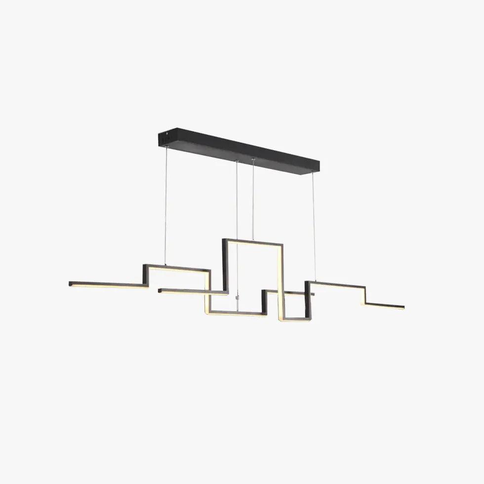 Geometric Line Design Black LED Pendant Light - Clowas