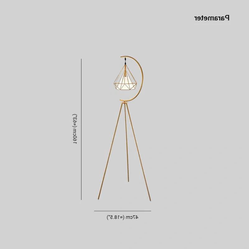 Geometric Metal Frame Triangle Floor Lamp - Clowas