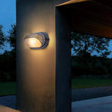 Geometric Silver Industrial Outdoor Wall Lights - Clowas