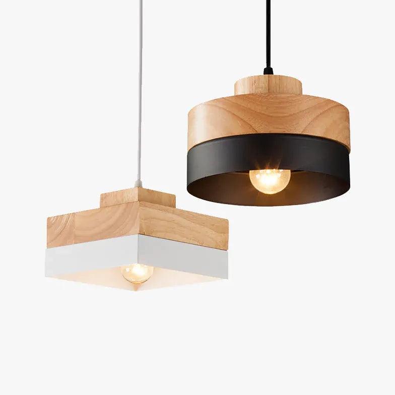 Geometric Wood Kitchen Pendant Light - Clowas