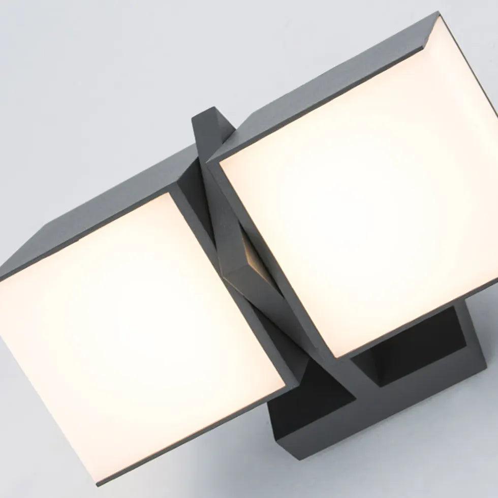 Geometry Rotatable Black Led Outdoor Wall Lights - Clowas