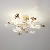 Ginkgo Leaf Gold Modern Flush Ceiling Lights - Clowas