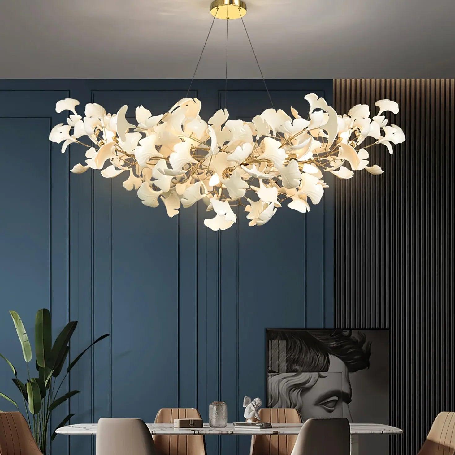 Ginkgo Leaf Shape Modern White LED Pendant Light - Clowas