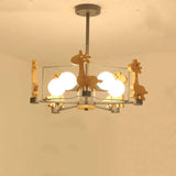 Giraffes Led Semi-flush Light Wood - Clowas