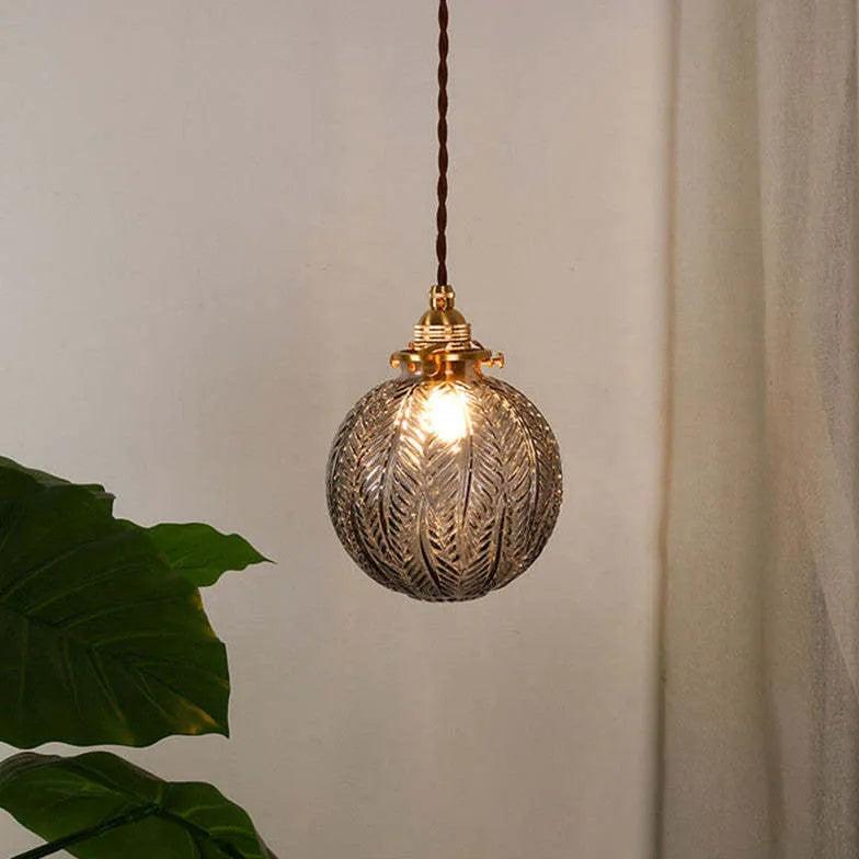Gold Geometric Glass Bedroom Pendant Light - Clowas