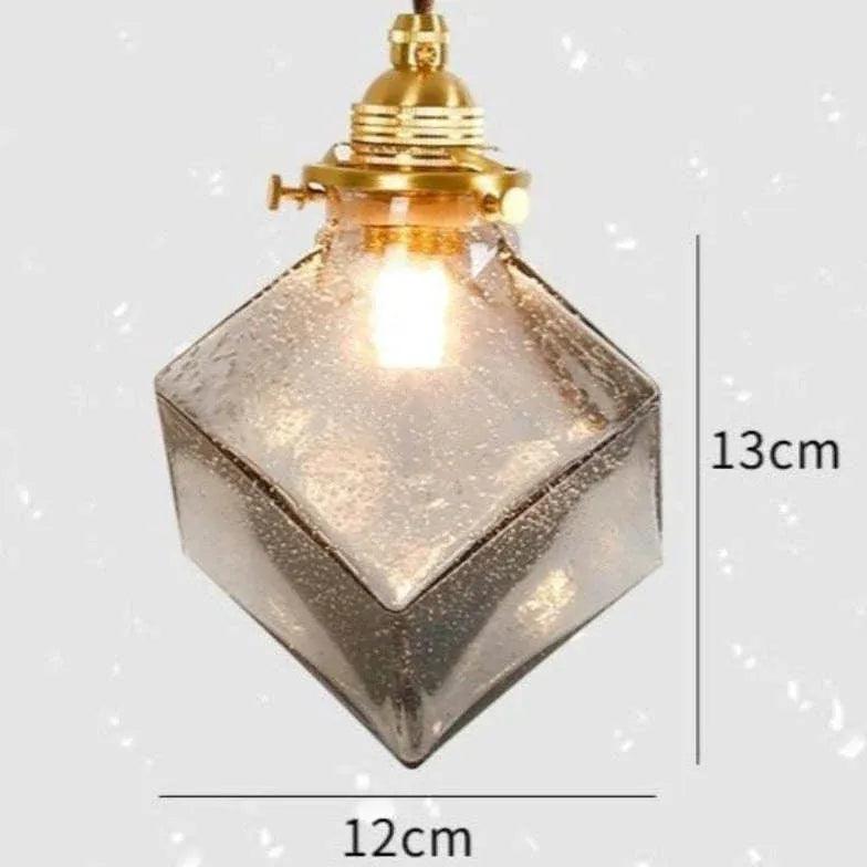 Gold Geometric Glass Bedroom Pendant Light - Clowas