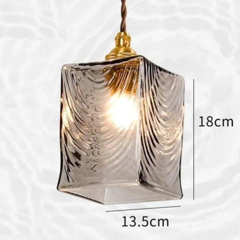 Gold Geometric Glass Bedroom Pendant Light - Clowas