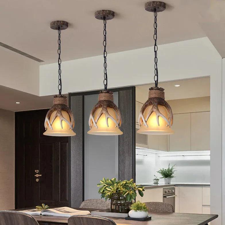 Glass Shade Hanging Chain Pendant Light - Clowas