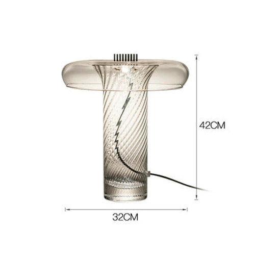 Glass Swirl Transparent Column Table Lamp - Clowas