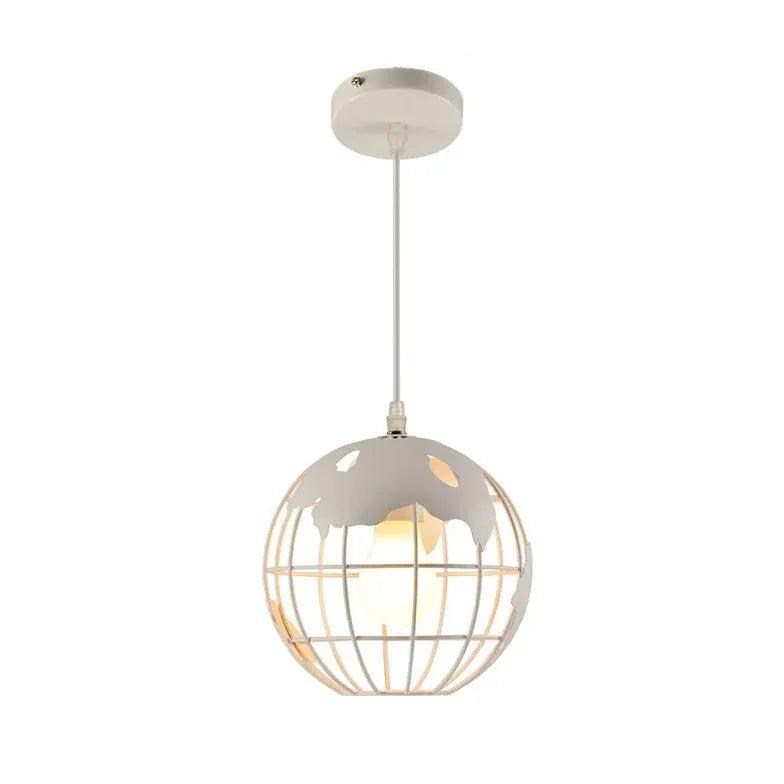 Globe-Shaped Black Frame Dining Room Pendant Light - Clowas