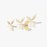 Gold Antler White Lampshade Bathroom Wall Lights - Clowas