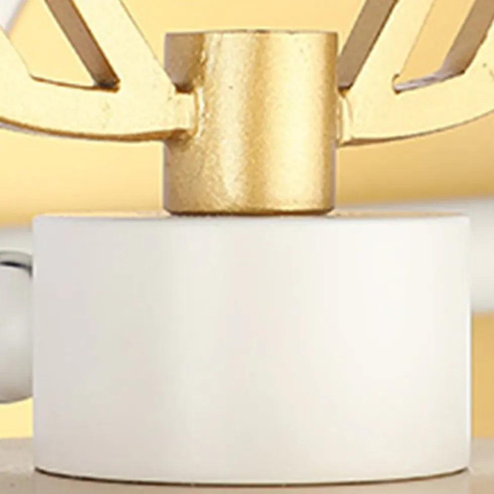 Gold Antler White Lampshade Bathroom Wall Lights - Clowas